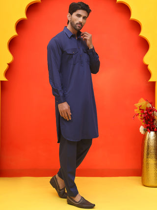 Men's Solid Pathani Kurta with Salwar