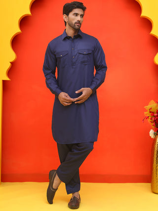 Men's Solid Pathani Kurta with Salwar