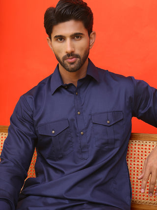 Men's Solid Pathani Kurta with Salwar