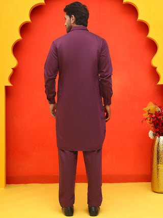 Men's Solid Pathani Kurta with Salwar