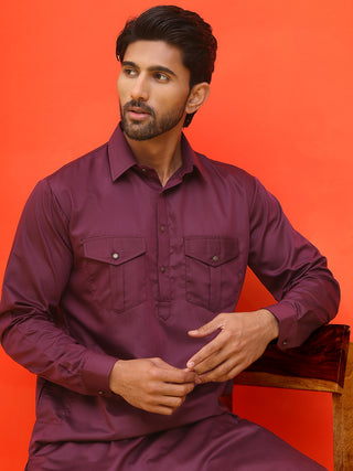 Men's Solid Pathani Kurta with Salwar