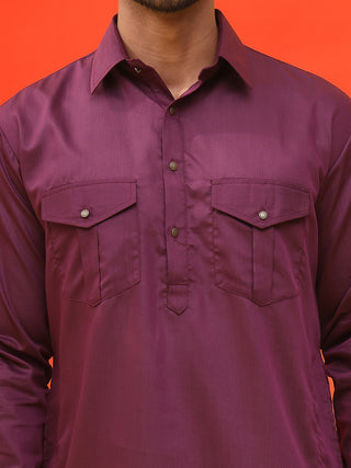 Men's Solid Pathani Kurta with Salwar