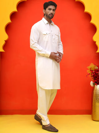 Men's Solid Pathani Kurta with Salwar