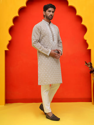Embroidered Kurta Pyjama For Men
