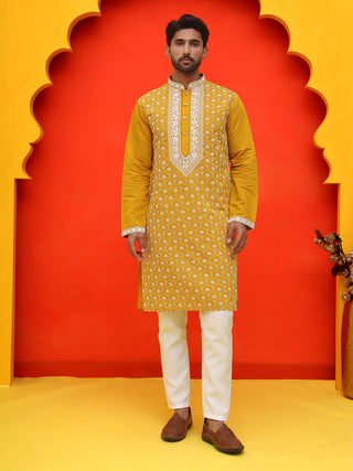 Embroidered Kurta Pyjama For Men
