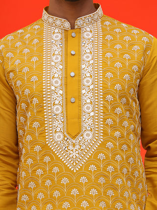 Embroidered Kurta Pyjama For Men