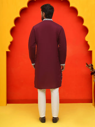 Embroidered Kurta Pyjama For Men