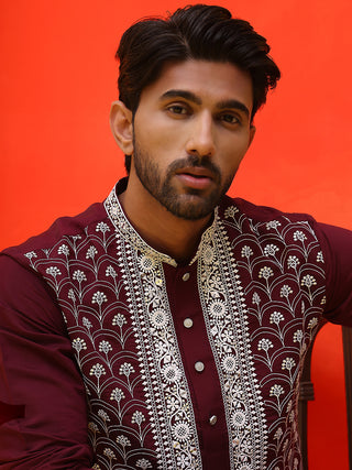 Embroidered Kurta Pyjama For Men