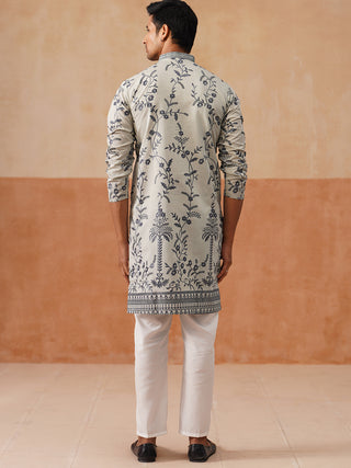 Chikankari Embroidered Kurta Pyjama For Men