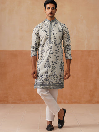 Chikankari Embroidered Kurta Pyjama For Men