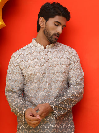 Ombre Printed & Embroidered Kurta Pyjama Set
