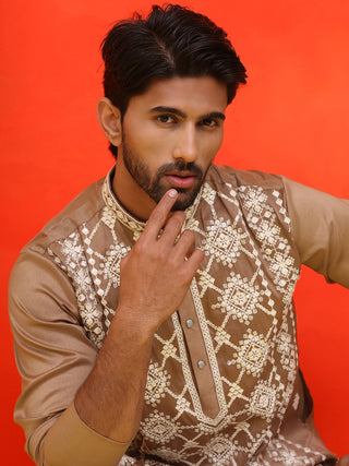 Embroidered Kurta Pyjama For Men