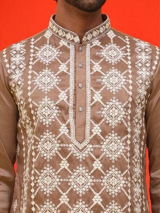 Embroidered Kurta Pyjama For Men