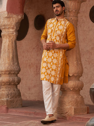 Embroidered Kurta Pyjama For Men