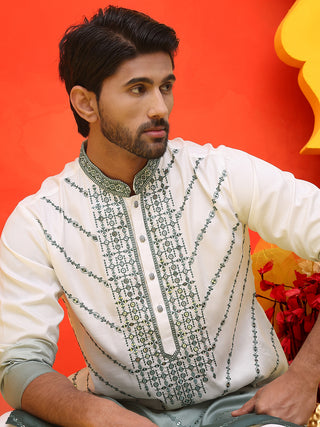 Ombre Printed & Embroidered Kurta Pyjama Set