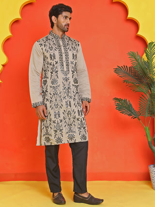 Embroidered & Sequins Kurta Set For Men