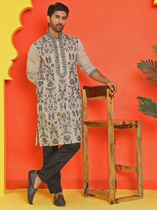 Embroidered & Sequins Kurta Set For Men