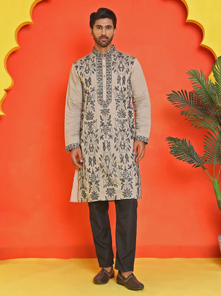 Embroidered & Sequins Kurta Set For Men