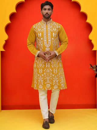Embroidered & Sequins Kurta Set For Men