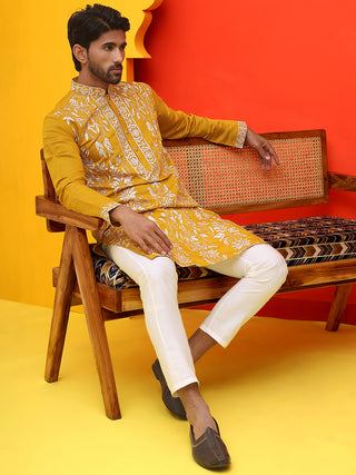 Embroidered & Sequins Kurta Set For Men