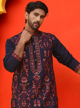 Embroidered & Sequins Kurta Set For Men
