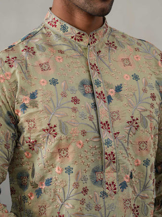Embroidered Kurta Set For Men