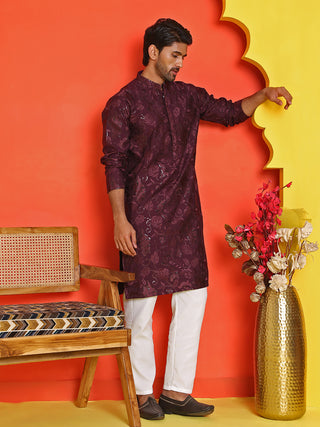Embroidered Kurta Set For Men