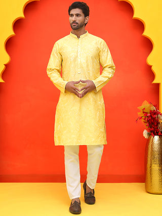 Embroidered Kurta Set For Men