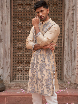 Embroidered & Sequins Kurta Set For Men