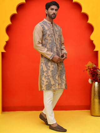 Embroidered & Sequins Kurta Set For Men