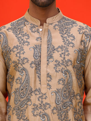 Embroidered & Sequins Kurta Set For Men