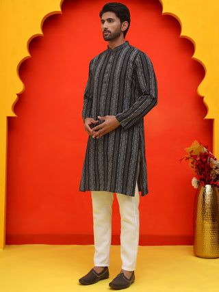 Self Design Cotton Straight Kurta Set