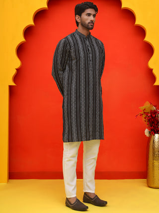 Self Design Cotton Straight Kurta Set