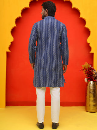 Self Design Cotton Straight Kurta Set