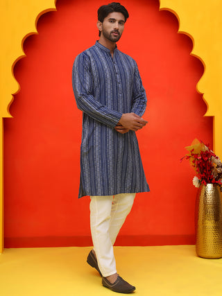 Self Design Cotton Straight Kurta Set