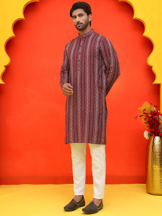 Self Design Cotton Straight Kurta Set