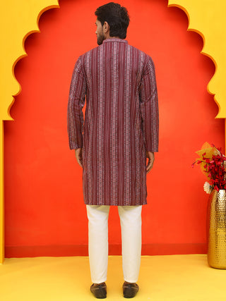 Self Design Cotton Straight Kurta Set