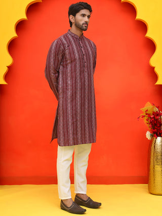 Self Design Cotton Straight Kurta Set
