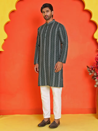Self Design Cotton Straight Kurta Set