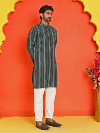 Self Design Cotton Straight Kurta Set