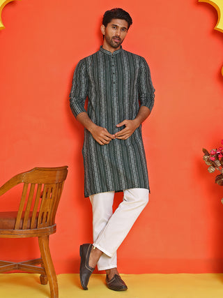Self Design Cotton Straight Kurta Set