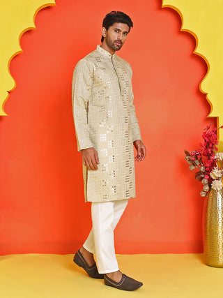 Embroidered & Sequins Kurta Pyjama