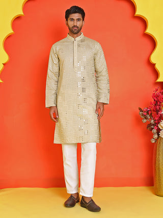 Embroidered & Sequins Kurta Pyjama