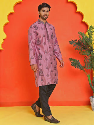 Embroidered Silk Blend Kurta Pyjama Set