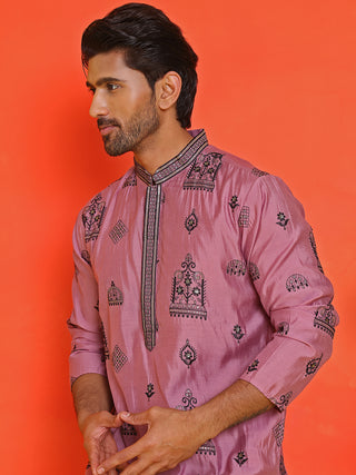 Embroidered Silk Blend Kurta Pyjama Set