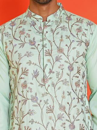 Floral Embroidered Straight Kurta Set