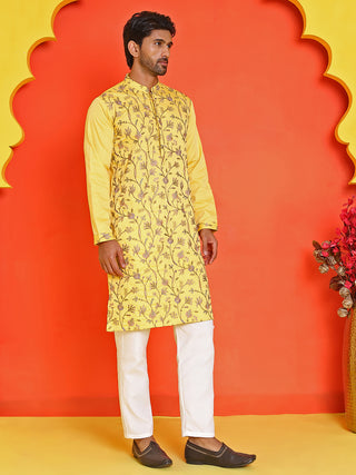 Floral Embroidered Straight Kurta Set
