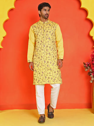 Floral Embroidered Straight Kurta Set