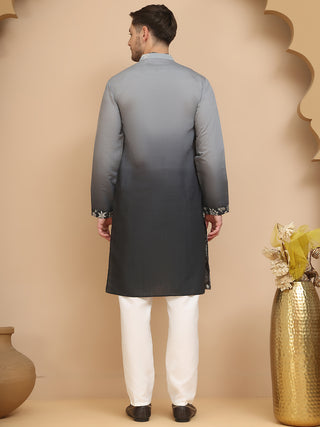 Ombre & Embroidered Kurta Pyjama Set