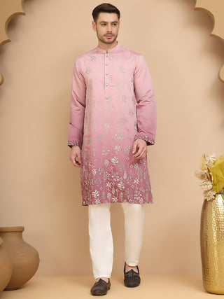 Ombre & Embroidered Kurta Pyjama Set